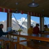 Salle à manger panoramique de la Topalihütte